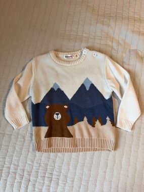 Carter's Cream Bear Mountain Knit Sweater for Kids